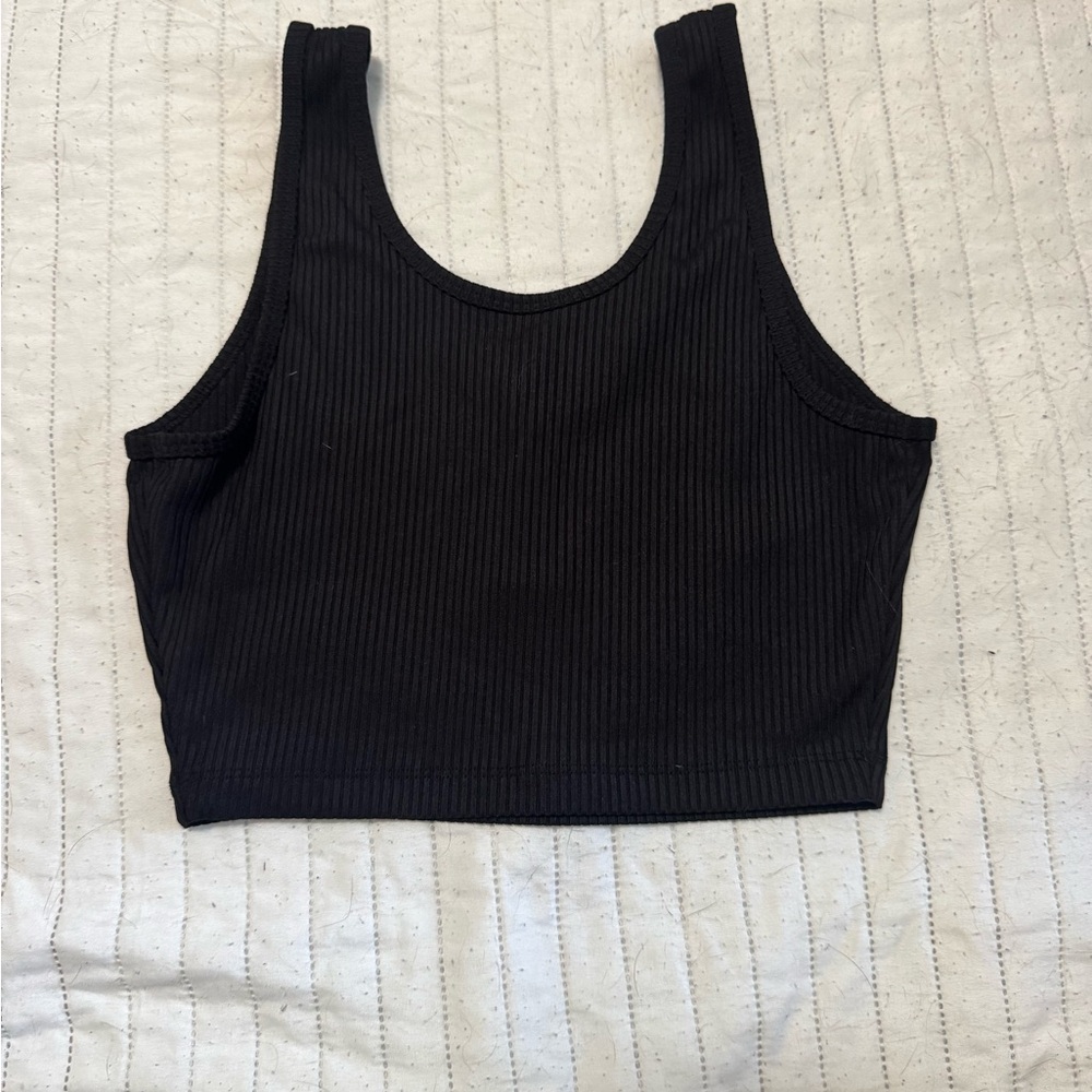 Aeropostale Black Ribbed Tank Crop Top - Picture 3 of 3